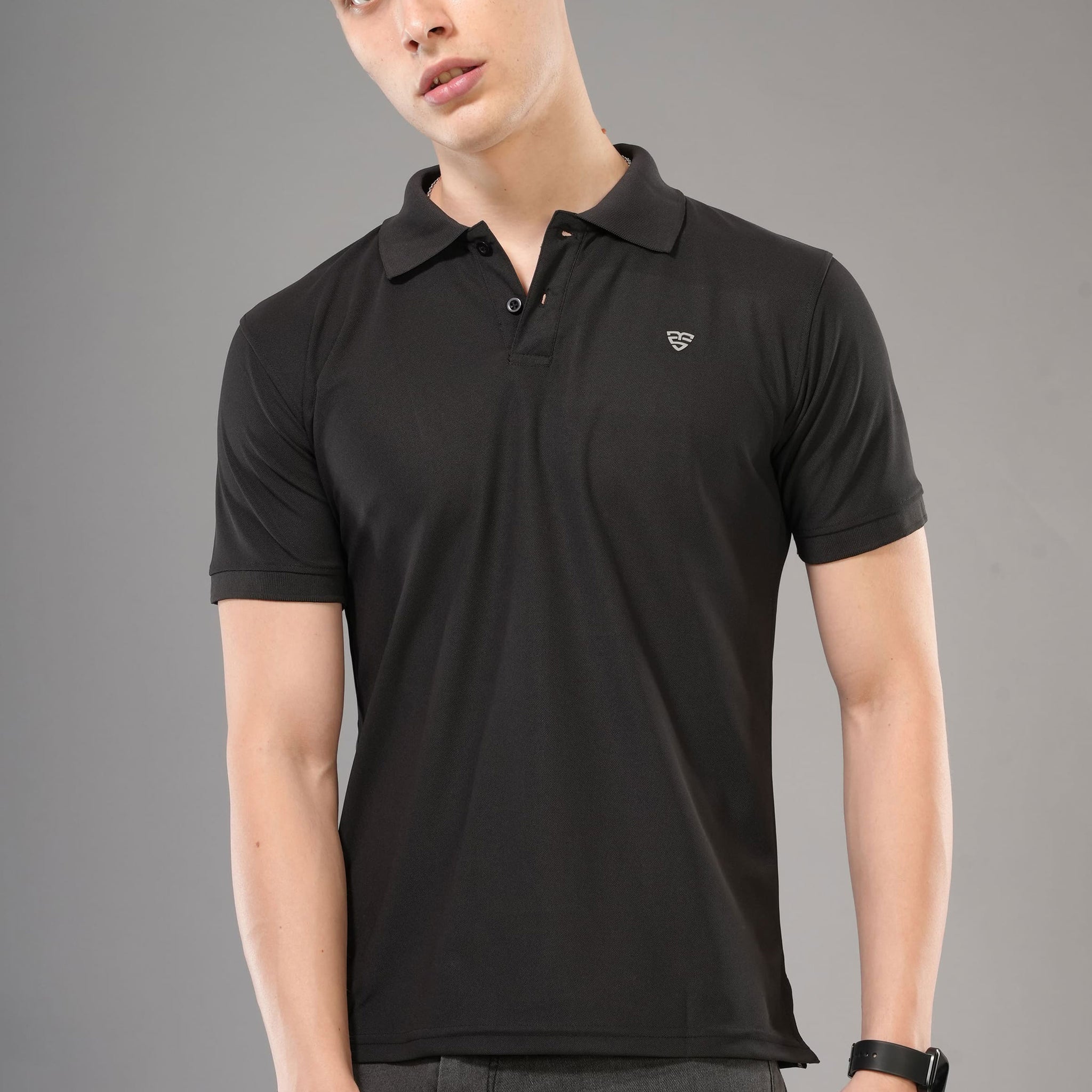 Mosso - Polo Tshits Half Sleeve - Black