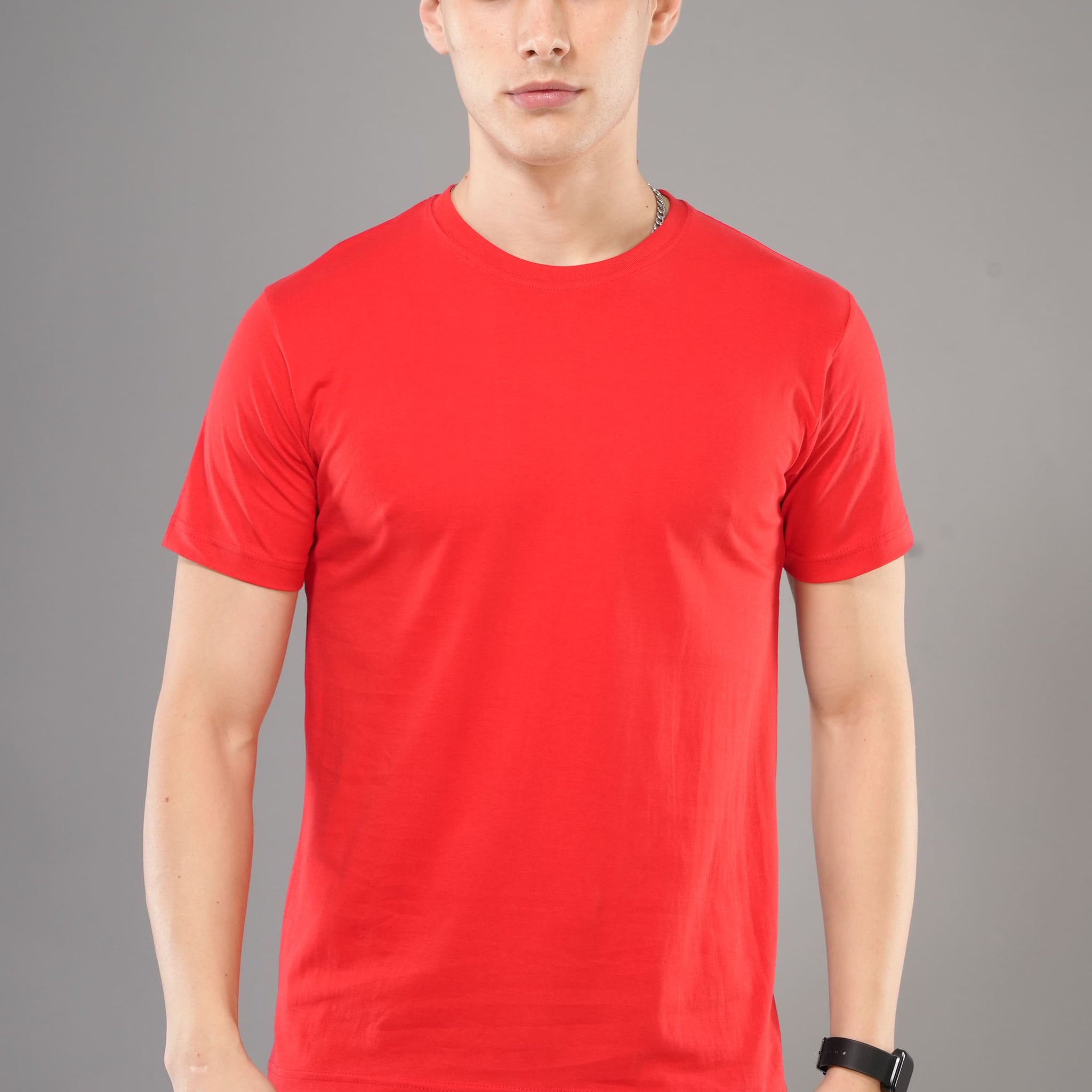 Mosso - Plain Roundneck Tshits Half Sleeve - Red
