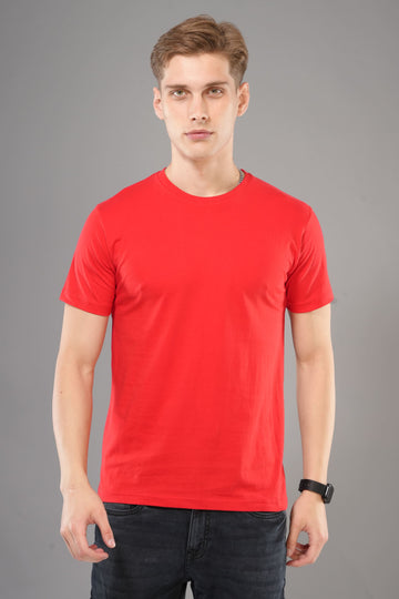 Mosso - Plain Roundneck Tshits Half Sleeve - Red