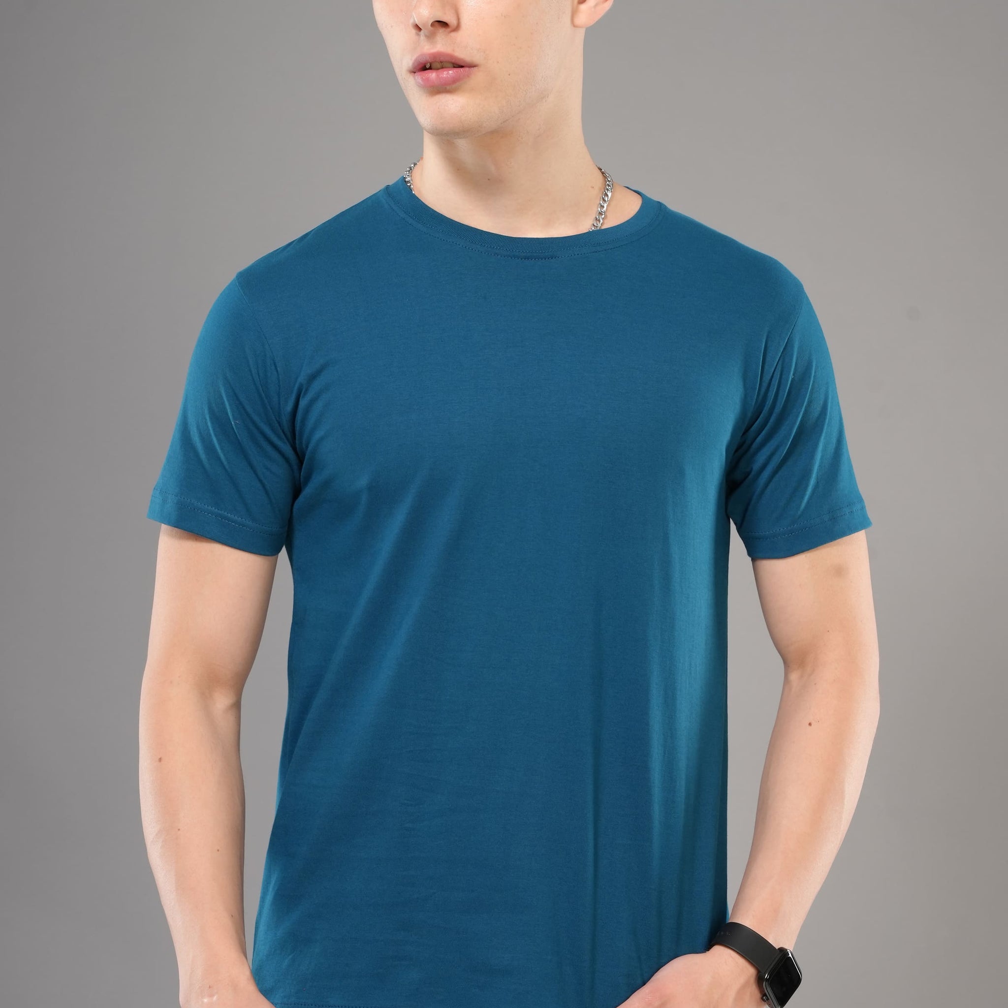 Mosso - Plain Roundneck Tshits Half Sleeve - Petrol Blue