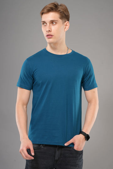 Mosso - Plain Roundneck Tshits Half Sleeve - Petrol Blue
